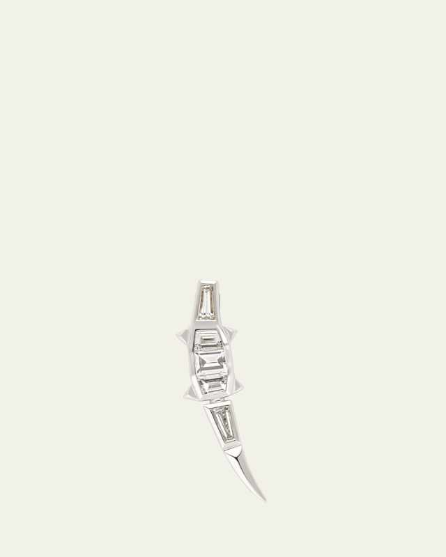 18K White Gold Diamond Alligator Ear Climber, Right